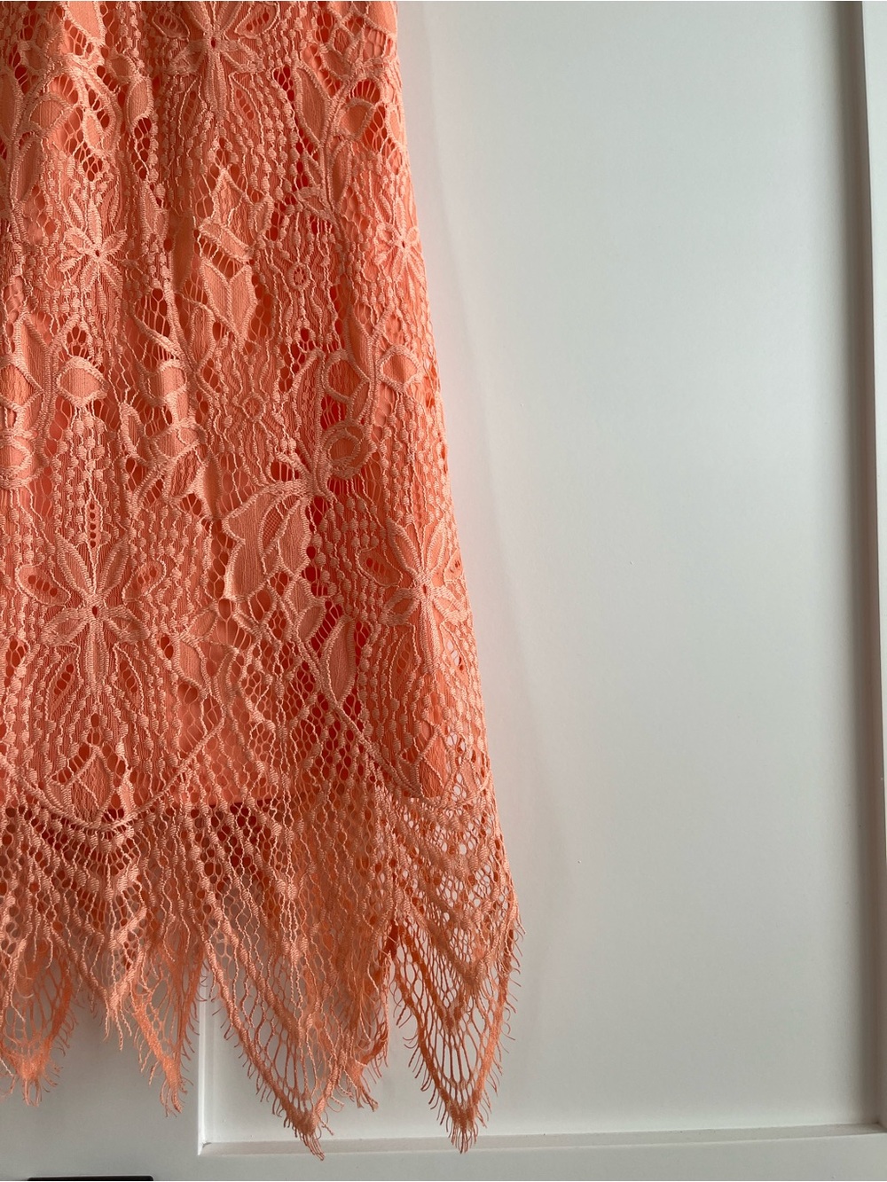 Lace Halter Dress in Coral - Picture 5 of 8